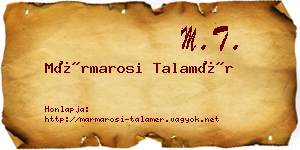 Mármarosi Talamér névjegykártya